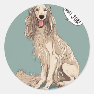 Afghaanse jachthond beloont geweldige baanleraar ronde sticker
