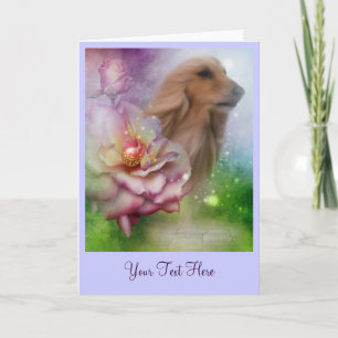Afghaanse Rozen Fantasy Dog Art-fotokaart Kaart