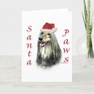 Afghaanse Santa Paws Feestdagen Kaart