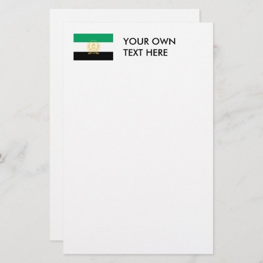 Afghaanse vlag briefpapier (Voorkant / Achterkant)