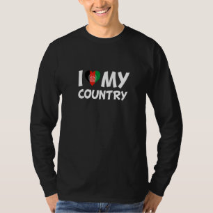 Afghaanse vlag hart I hou van mijn land Afghanista T-shirt