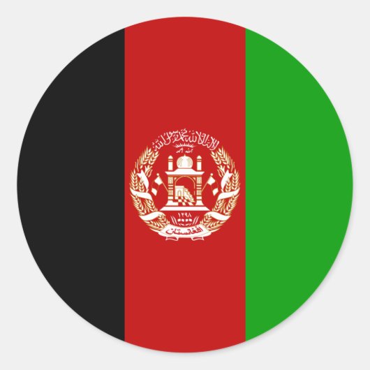 Afghaanse vlag ronde sticker (Voorkant)
