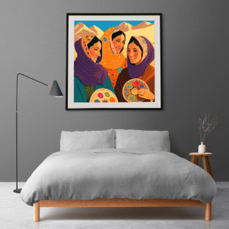 Afghaanse vrouwen die Darya Puzzle spelen Legpuzzel