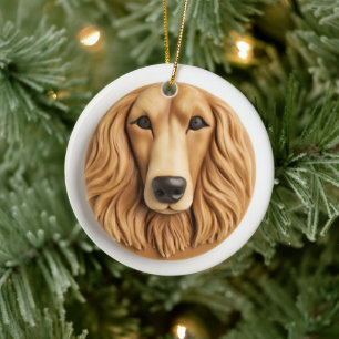 Afghaanse Windhond 3D Geïnspireerd Keramisch Ornament