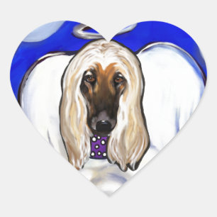 Afghaanse windhond engel hart sticker
