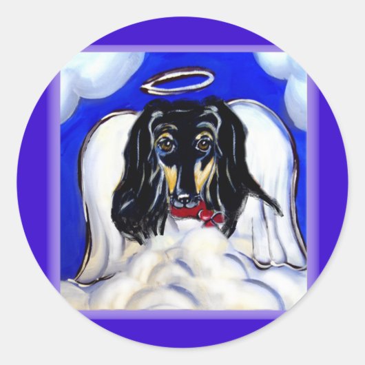 Afghaanse windhond engel ronde sticker (Voorkant)
