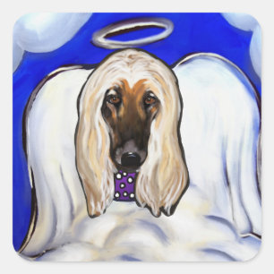 Afghaanse windhond engel vierkante sticker