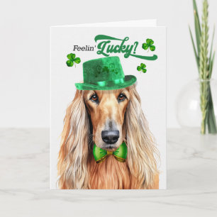 Afghaanse windhond hond geluksvier dagen van Sint- Feestdagen Kaart