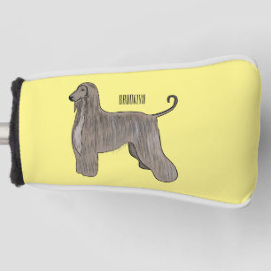 Afghaanse windhond honden cartoon illustratie golfheadcover
