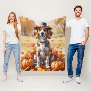 Afghaanse windhond in herfstbladeren Thanksgiving  Fleece Deken