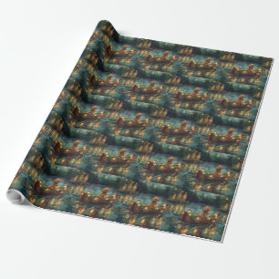 Afghaanse Windhond Kerst Feestelijke Reis Cadeaupapier
