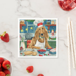 Afghaanse windhond kerstbakken: Festive Kerstmis Servet