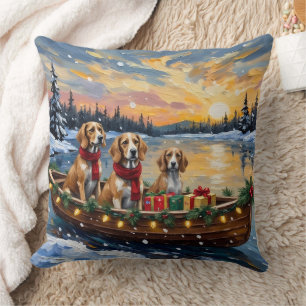 Afghaanse Windhond Kerstboot Vakantie Kussen
