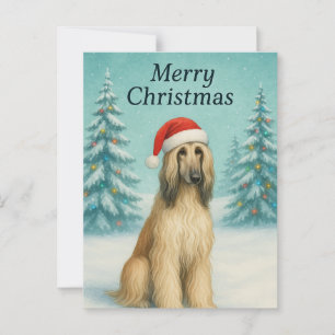Afghaanse windhond kerstkaart - Kerstkaart Briefkaart