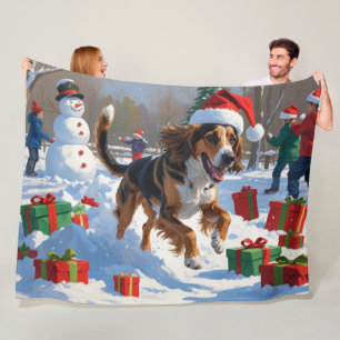 Afghaanse windhond Kerstmis Sfeervol Sneeuwlandsch Fleece Deken