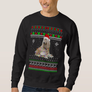 Afghaanse windhond lichten Kerstmis pyjama Kerst t Trui