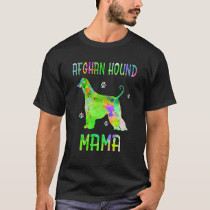 Afghaanse windhond mama kleurrijke hond moeder t-shirt