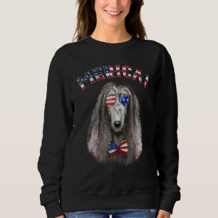 Afghaanse windhond Merica Amerikaanse vlag Hond Trui