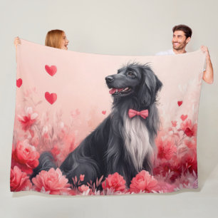 Afghaanse windhond met rozen - Valentijnsdag  Fleece Deken