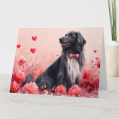 Afghaanse windhond met rozen - Valentijnsdag Kaart (Voorkant)