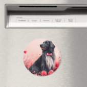 Afghaanse windhond met rozen - Valentijnsdag  Magneet (Insitu (Vaatwasser))