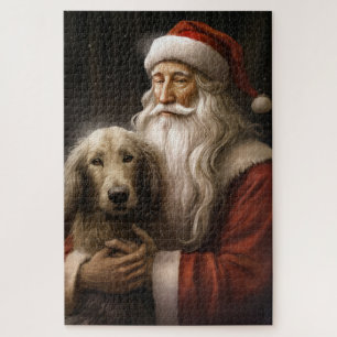Afghaanse windhond met Sinterklaas Festive Kerstmi Legpuzzel