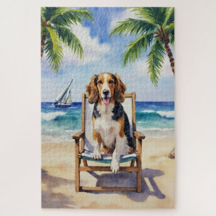 Afghaanse windhond op het strand legpuzzel