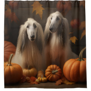 Afghaanse windhond Puppy Autumn Delight Pumpkin Douchegordijn