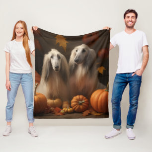 Afghaanse windhond Puppy Autumn Delight Pumpkin Fleece Deken