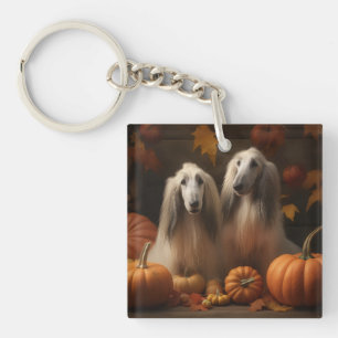 Afghaanse windhond Puppy Autumn Delight Pumpkin Sleutelhanger