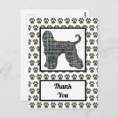 Afghaanse windhond silhouet bedankt briefkaart (Voorkant / Achterkant)