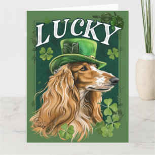 Afghaanse windhond St. Patrick's Day Kaart