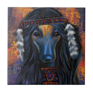 Afghaanse windhond tegeltje