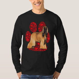 Afghaanse windhond Valentijnsdag Hond Lieft Paw T-shirt