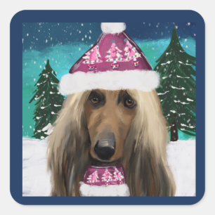 Afghaanse windhond vierkante sticker