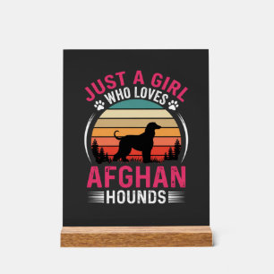 Afghaanse windhonden Retro zonsondergang hondenlie Acryl Bord