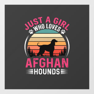 Afghaanse windhonden Retro zonsondergang hondenlie Raamsticker