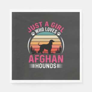 Afghaanse windhonden Retro zonsondergang hondenlie Servet