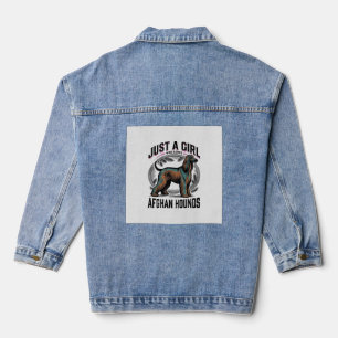 Afghaanse windhondliefhebber vintage hond moeder s denim jacket