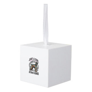 Afghaanse windhondliefhebber vintage hond moeder s kubus ornament