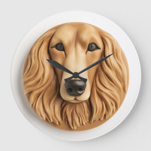 Afghan Hound 3D geïnspireerd Grote Klok (Voorkant)