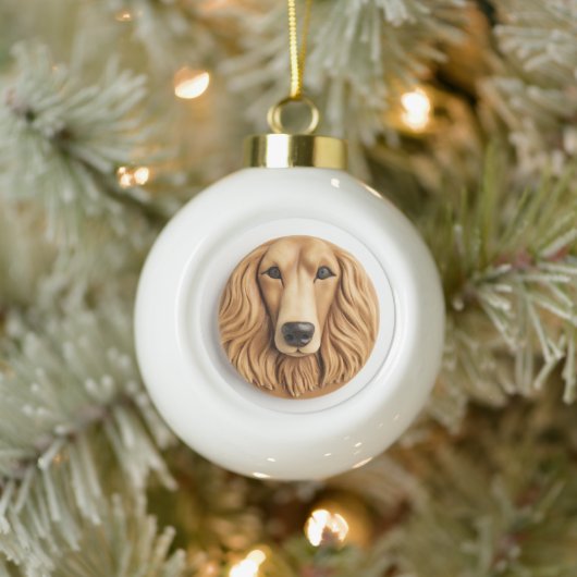 Afghan Hound 3D geïnspireerd Keramische Bal Ornament (Boom)