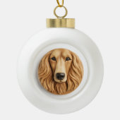 Afghan Hound 3D geïnspireerd Keramische Bal Ornament (Voorkant)