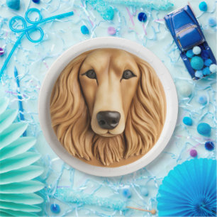 Afghan Hound 3D geïnspireerd Papieren Bordje