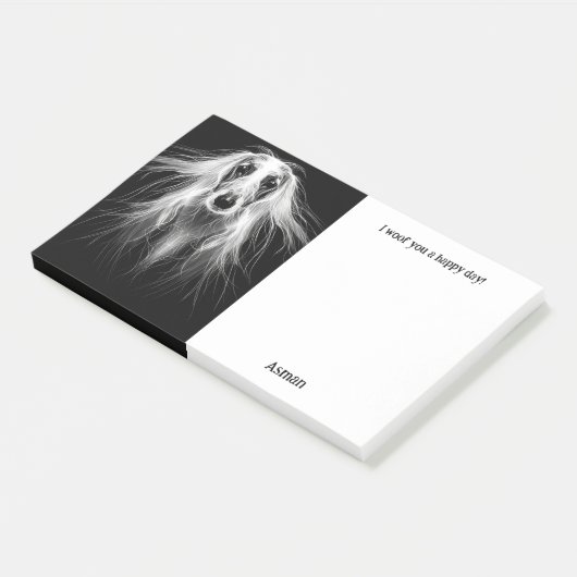 Afghan Hound Abstract Art Dog Naam Post-it® Notes (Schuin)