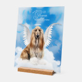 Afghan Hound Angel Chien avec le nom Pet Memorial (Angle)