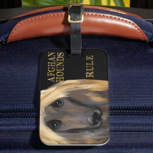 AFGHAN HOUND BAGAGELABEL (Voorkant Insitu 2)