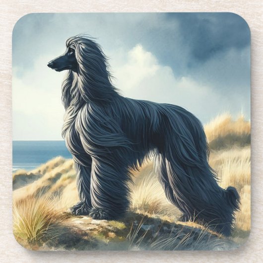Afghan Hound Bier Onderzetter (Voorkant)