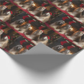 Afghan Hound bij de open haard Kerstmis Cadeaupapier (Hoek)