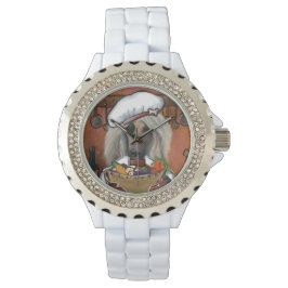 Afghan Hound Chef Horloge